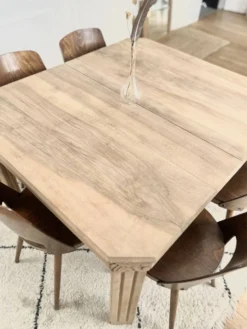Table de repas art déco bois massif