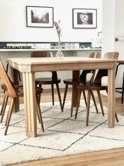 Table de repas art déco bois massif