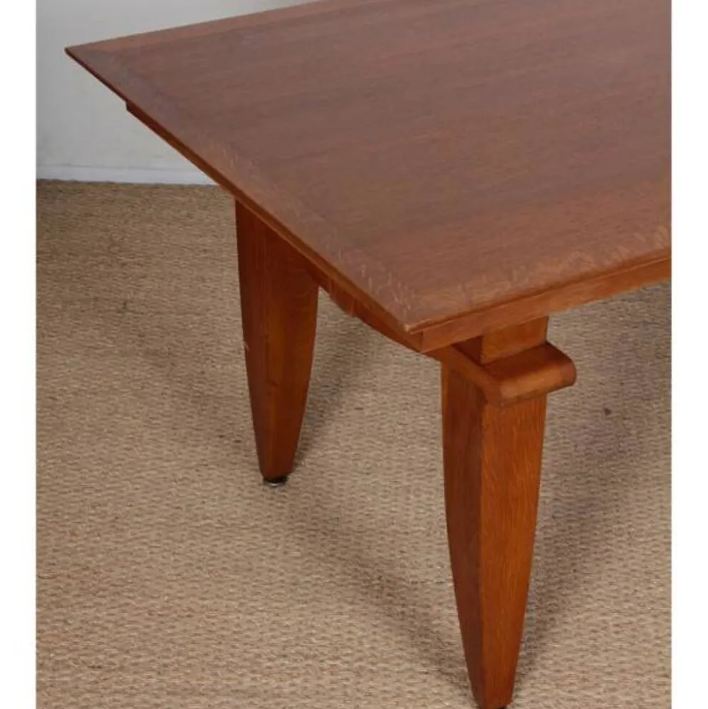 Table de repas en chêne, travail français des années 1940