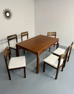 Table de repas extensible design italien 60 palissandre géométrique