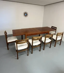 Table de repas extensible design italien 60 palissandre géométrique