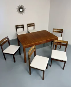 Table de repas extensible design italien 60 palissandre géométrique