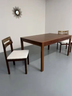 Table de repas extensible design italien 60 palissandre géométrique