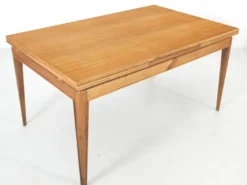 Table de repas extensible en acajou blond
