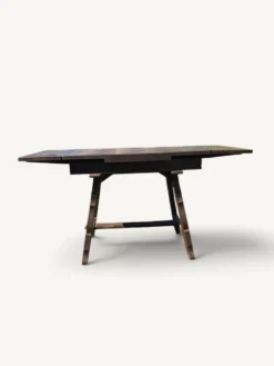 Table de repas extensible rustique en chêne parqueté