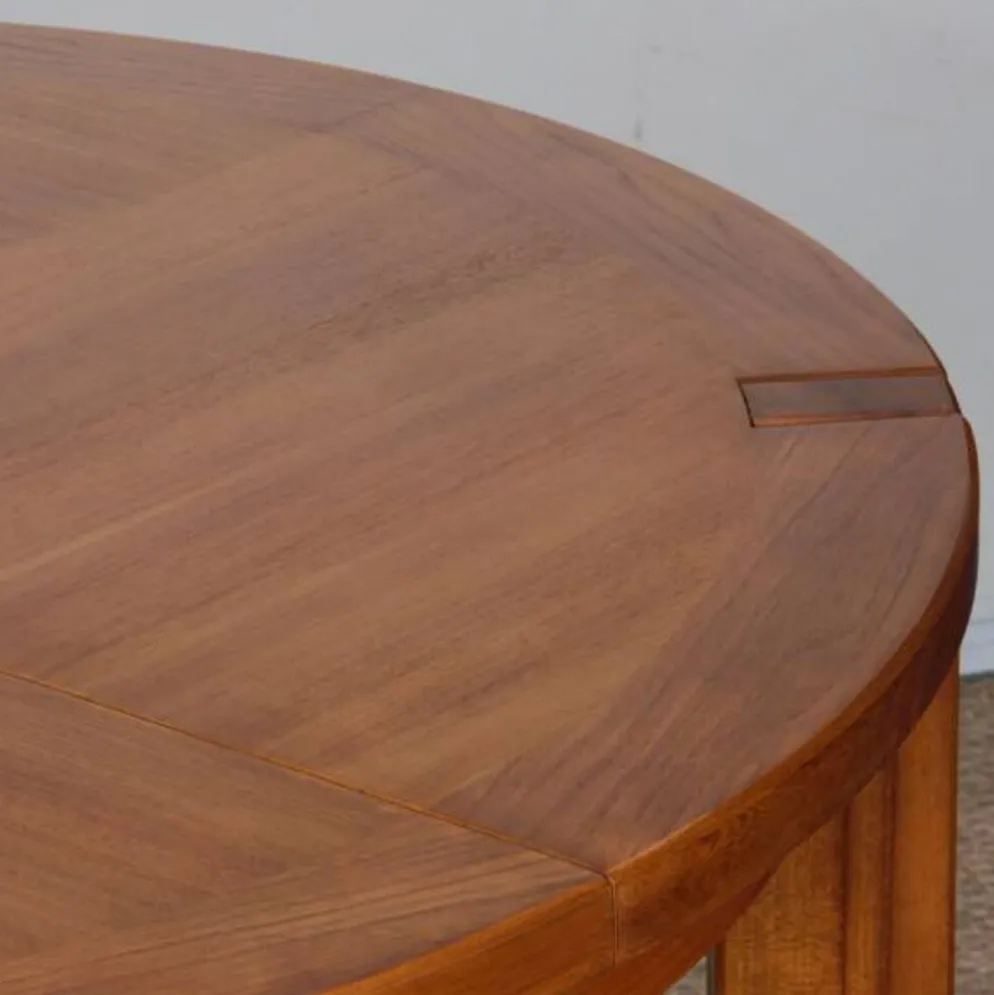 Table de repas ronde extensible en bois éditée par Monopoly, 1970