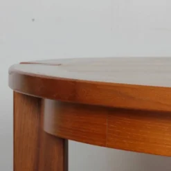 Table de repas ronde extensible en bois éditée par Monopoly, 1970