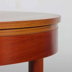 Table de repas ronde extensible en teck, 1970