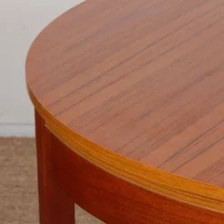 Table de repas ronde extensible en teck, 1970