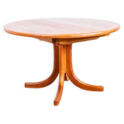 Table de salle à manger années 70 en teck massif, au design scandinave