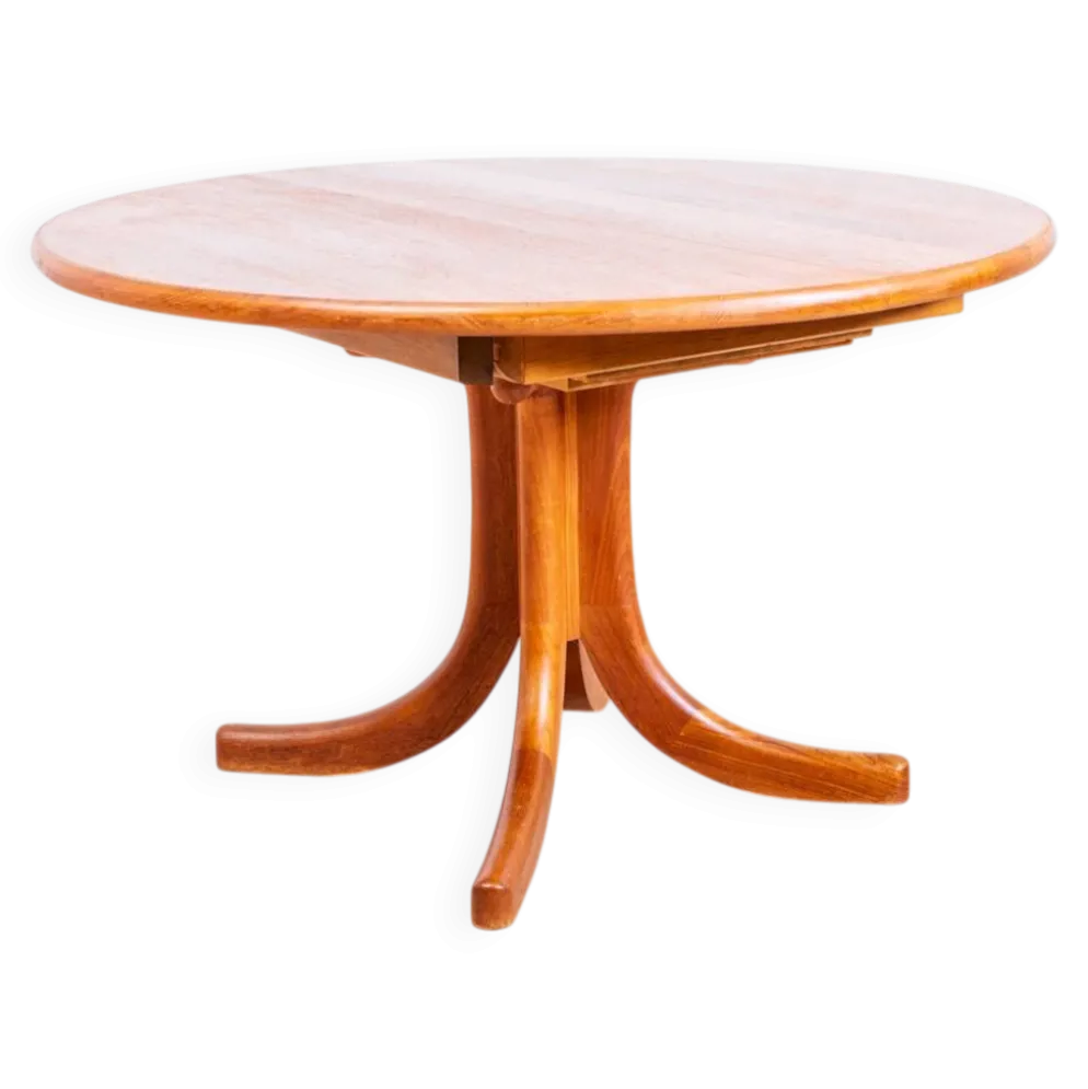 Table de salle à manger années 70 en teck massif, au design scandinave