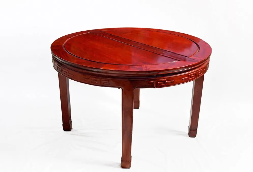 Table de salle à manger chinoise extensible en palissandre, années 70