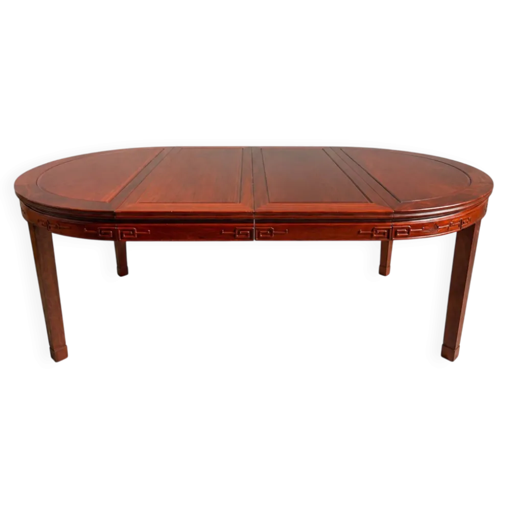 Table de salle à manger chinoise extensible en palissandre, années 70