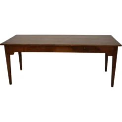 Table de salle à manger de ferme française rustique en chêne antique, datant de la fin du 19ème siècle.