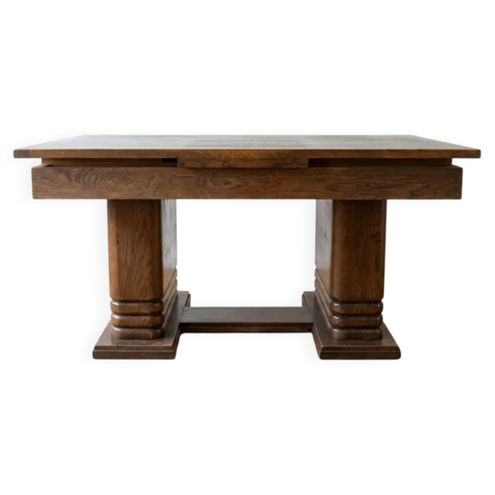 Table de salle à manger en bois massif style Art Déco