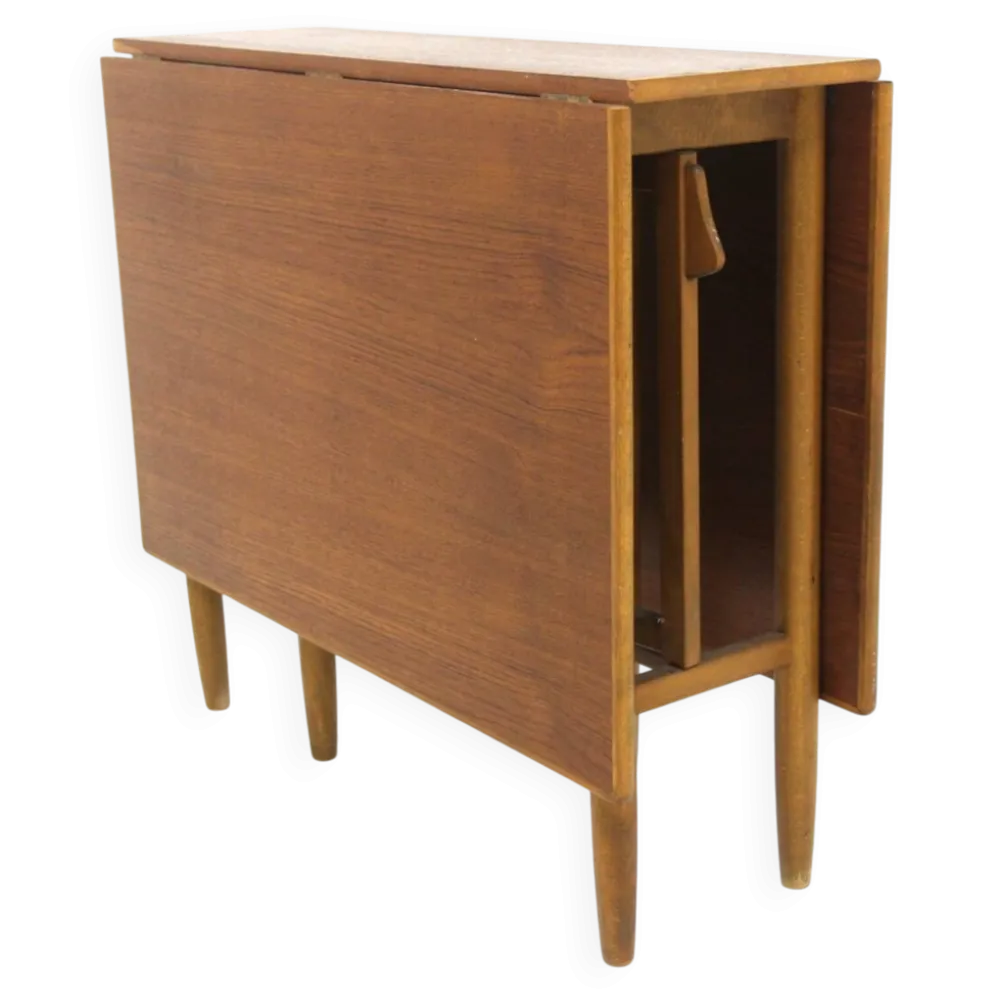 Table de salle à manger en teck à battants, "Pedro" K-O Westberg, Suède, 1950