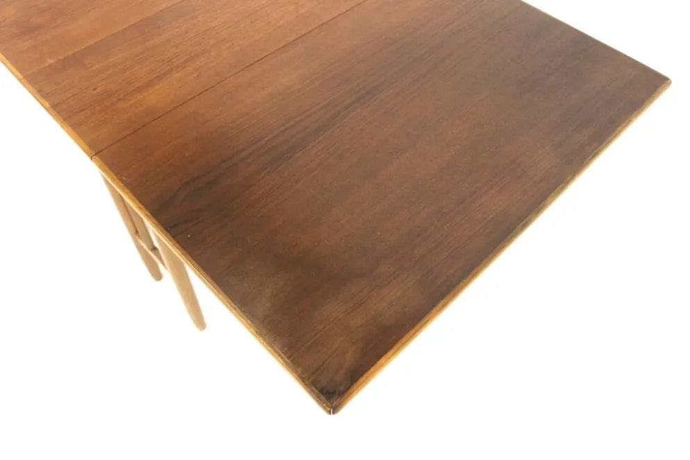 Table de salle à manger en teck à battants, "Pedro" K-O Westberg, Suède, 1950