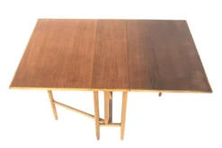 Table de salle à manger en teck à battants,