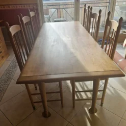 Table de salle à manger et 6 chaises en merisier massif - Roche Bobois