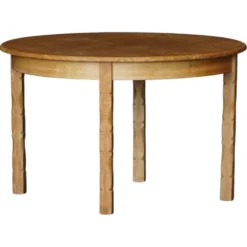 Table de salle à manger ronde en Oak du milieu du siècle avec trois rallonges, modernité danoise, années 1960