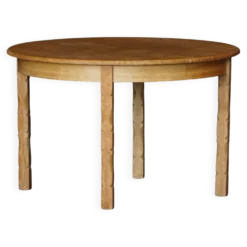 Table de salle à manger ronde en Oak du milieu du siècle avec trois rallonges, modernité danoise, années 1960