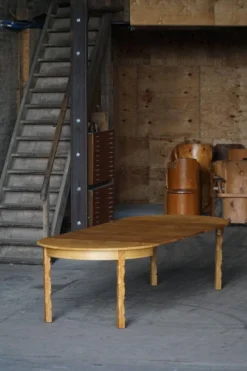 Table de salle à manger ronde en Oak du milieu du siècle avec trois rallonges, modernité danoise, années 1960