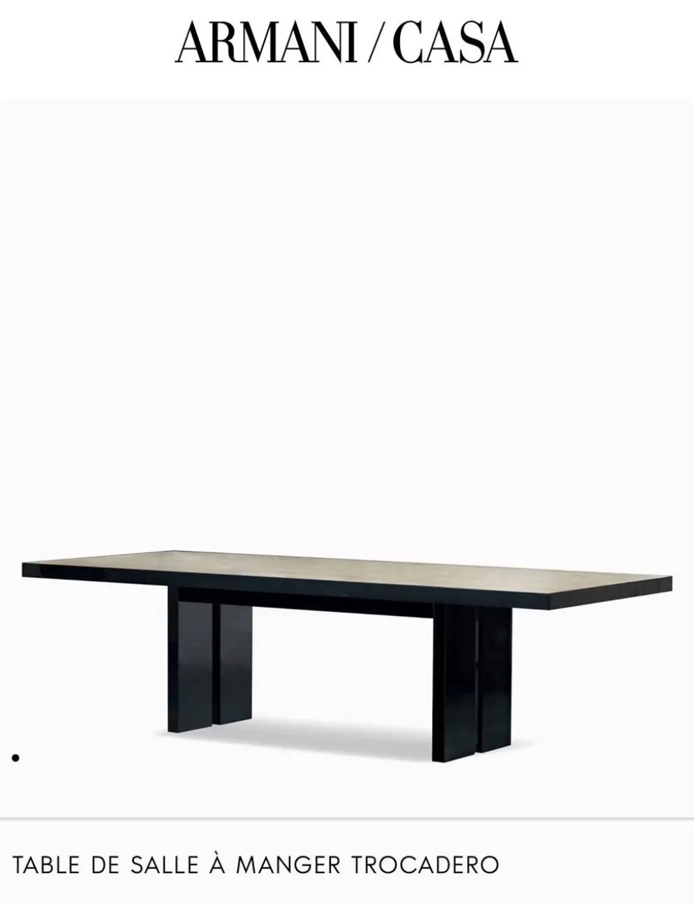 Table de salle à manger Trocadero par Armani