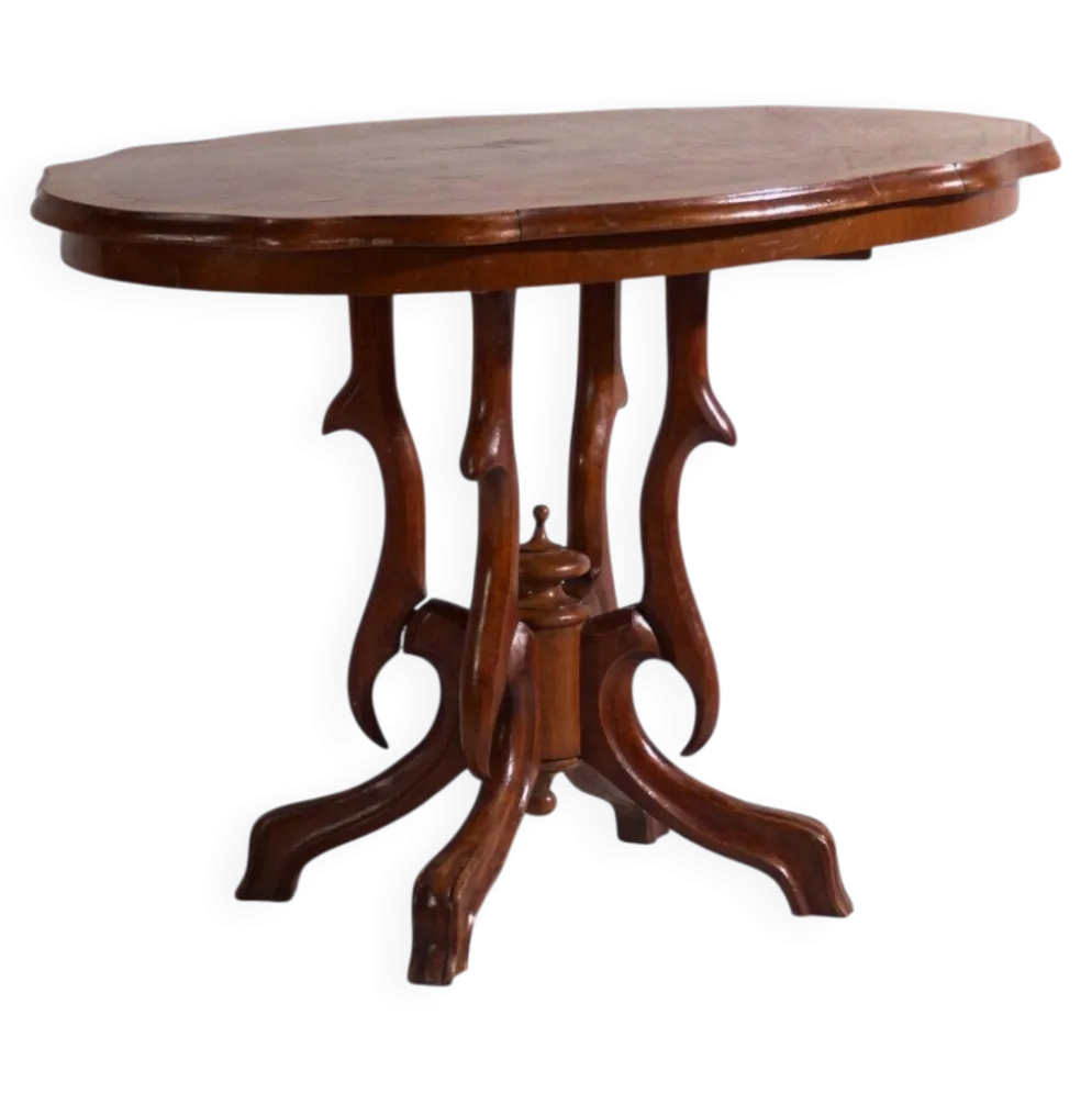 Table de salon ancienne en bois de noyer – Europe centrale, vers 1880