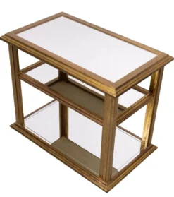 Table de service en laiton classique avec miroir, style Hollywood Regency, années 1970, France.