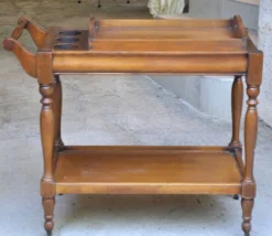 Table desserte a plateau, roulantes , bois exotique massif