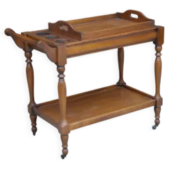 Table desserte a plateau, roulantes , bois exotique massif