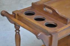 Table desserte a plateau, roulantes , bois exotique massif