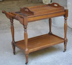 Table desserte a plateau, roulantes , bois exotique massif