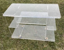 Table desserte à roulettes Plexiglas bar vintage 1970