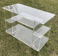 Table desserte à roulettes Plexiglas bar vintage 1970