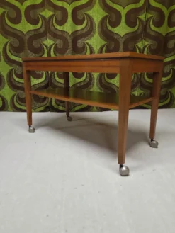 Table desserte roulette teck 1970"