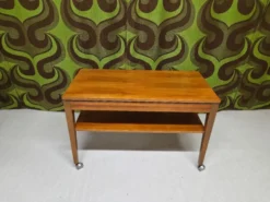 Table desserte roulette teck 1970