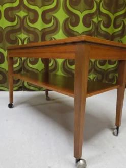 Table desserte roulette teck 1970