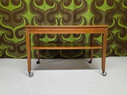 Table desserte roulette teck 1970