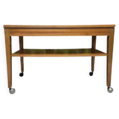 Table desserte roulette teck 1970
