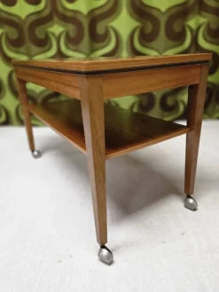 Table desserte roulette teck 1970
