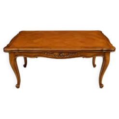Table de style Louis XV chêne massif à rallonge