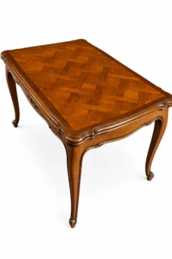 Table de style Louis XV chêne massif à rallonge