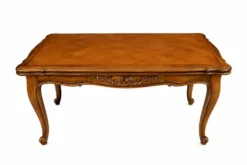 Table de style Louis XV chêne massif à rallonge