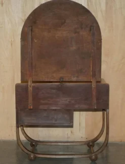 Table de toilette en chêne blanchi Art Déco avec tabouret Heal's