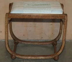 Table de toilette en chêne blanchi Art Déco avec tabouret Heal's