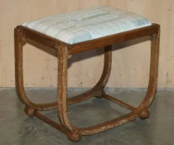 Table de toilette en chêne blanchi Art Déco avec tabouret Heal's