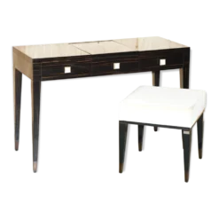 Table de toilette et tabouret Nascondino Fendi Casa en ébène Macassar