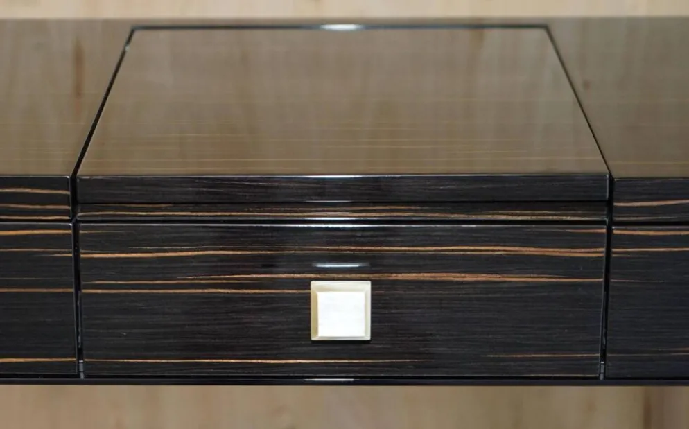Table de toilette et tabouret Nascondino Fendi Casa en ébène Macassar
