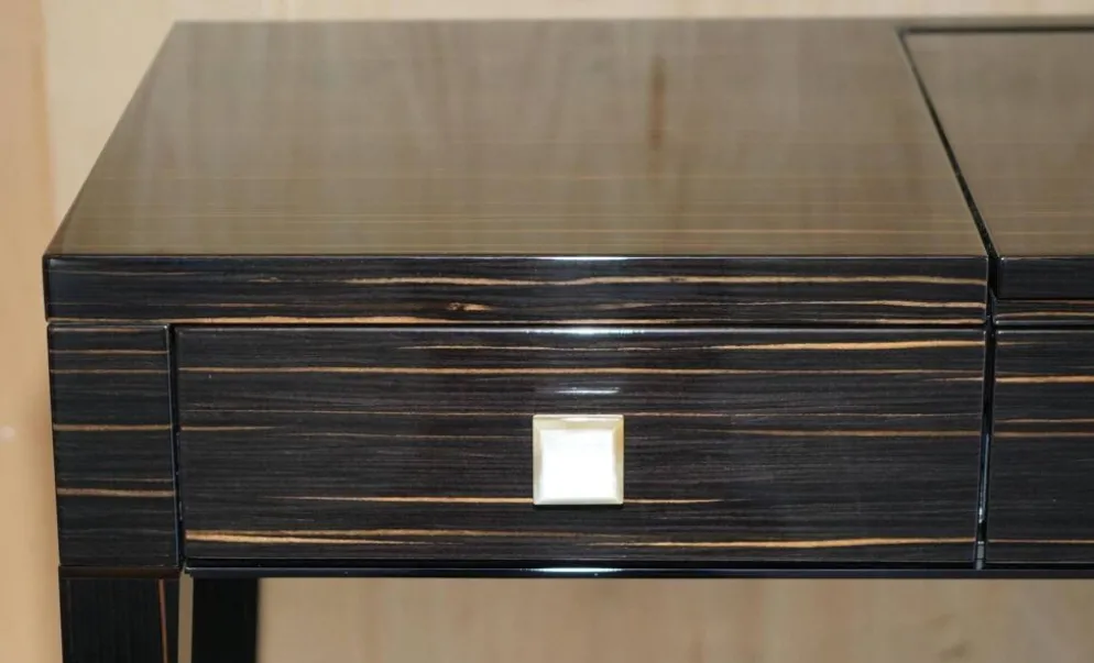 Table de toilette et tabouret Nascondino Fendi Casa en ébène Macassar